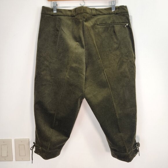 Vintage 80s NWT German Octoberfest Knickerbocker Pant 35" x 18.5" Green Corduroy - Picture 2 of 12